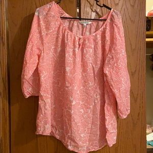 Coral pink blouse